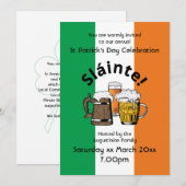 Invitation Drapeau irlandais de la bière de Sláinte Jour de l (Devant / Derrière)