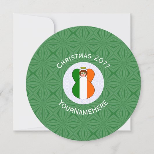 Invitation Drapeau irlandais Noël Personnaliser rond (Devant)