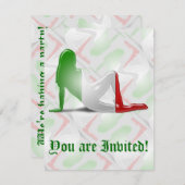 Invitation Drapeau italien de silhouette de fille (Devant / Derrière)