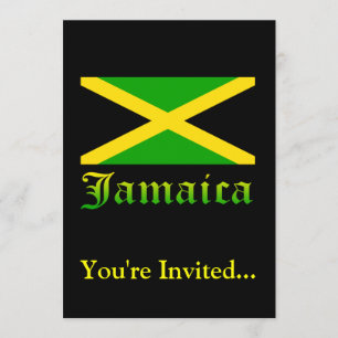 Invitation Drapeau jamaïcain, noir, vert et jaune