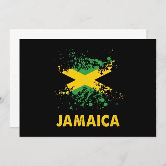 Invitation Drapeau jamaïcain Retro (Devant / Derrière)