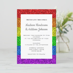 Invitation Drapeau LGBT arc-en-ciel scintille gay lesbienne m
