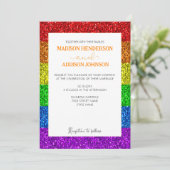 Invitation Drapeau LGBT arc-en-ciel scintille gay lesbienne m (Debout devant)