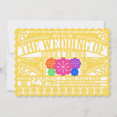 Invitation Drapeau mexicain Fiesta Papel Picado Mariage JAUNE (Devant)