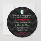 Invitation Drapeau mexicain rond brillant (Dos)