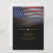 Invitation Drapeau militaire américain patriotique et Mariage (Dos)