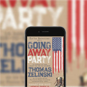 Invitation Drapeau Militaire Américain Rustique pour une Fête