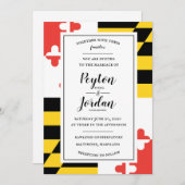 Invitation Drapeau moderne du Maryland (Devant / Derrière)