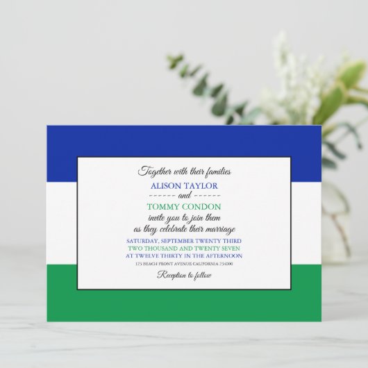 Invitation Drapeau Mosotho, Drapeau du Mariage du Lesotho (Debout devant)