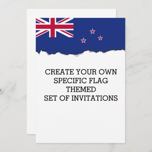 Invitation Drapeau néo-zélandais (Devant / Derrière)