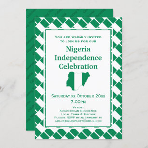 Invitation Drapeau nigérian FÊTE DE L'INDÉPENDANCE