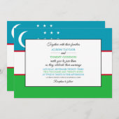 Invitation Drapeau ouzbek, Drapeau d'Ouzbékistan Mariage (Devant / Derrière)