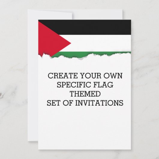 Invitation Drapeau palestinien (Devant)