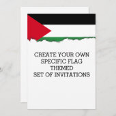 Invitation Drapeau palestinien (Devant / Derrière)