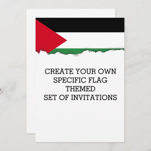 Invitation Drapeau palestinien (Devant / Derrière)