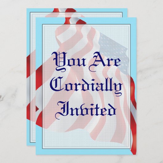 Invitation Drapeau patriotique (Devant / Derrière)