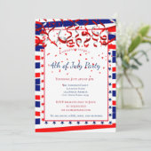 Invitation Drapeau patriotique 4 juillet américain (Debout devant)