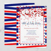 Invitation Drapeau patriotique 4 juillet américain (Devant / Derrière)