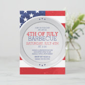 Invitation Drapeau patriotique 4 JUILLET Fête du Barbecue d'é (Debout devant)