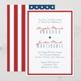 Invitation Drapeau patriotique des États-Unis Mariage 2