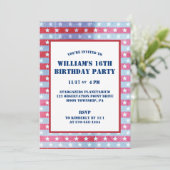 Invitation Drapeau Patriotique Faded Américain Rouge, Bleu Bl (Debout devant)