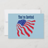 Invitation Drapeau patriotique Fête du 4 juillet (Devant)