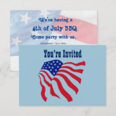 Invitation Drapeau patriotique Fête du 4 juillet (Devant / Derrière)