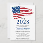 Invitation Drapeau Patriotique Rouge Blanc Bleu Américain (Devant)