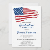 Invitation Drapeau patriotique Rouge Blanc Bleu Militaire Gra (Devant)