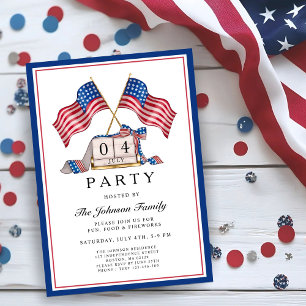 Invitation Drapeau Patriotique USA 4 juillet