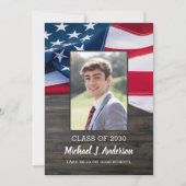 Invitation Drapeau patriotique USA Photo Graduation militaire (Devant)