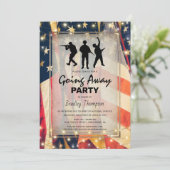 Invitation Drapeau patriotique Vintage du soldat (Debout devant)