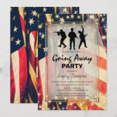 Invitation Drapeau patriotique Vintage du soldat (Devant / Derrière)