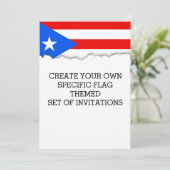 Invitation Drapeau porto-ricain classique (Debout devant)