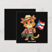 Invitation Drapeau porto-ricain de chats mignons Boricua Hisp (Devant / Derrière)