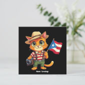Invitation Drapeau porto-ricain de chats mignons Boricua Hisp (Debout devant)