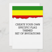 Invitation Drapeau rastafarien (Devant / Derrière)