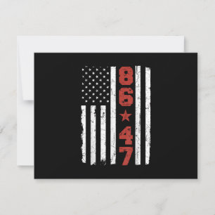 Invitation Drapeau rétro Vintage USA 86 47 Anti Trump