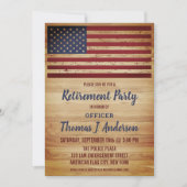 Invitation Drapeau rustique américain Police militaire retrai (Devant)