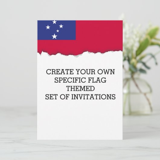 Invitation Drapeau Samoa (Debout devant)