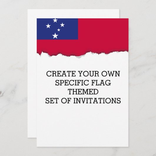 Invitation Drapeau Samoa (Devant / Derrière)