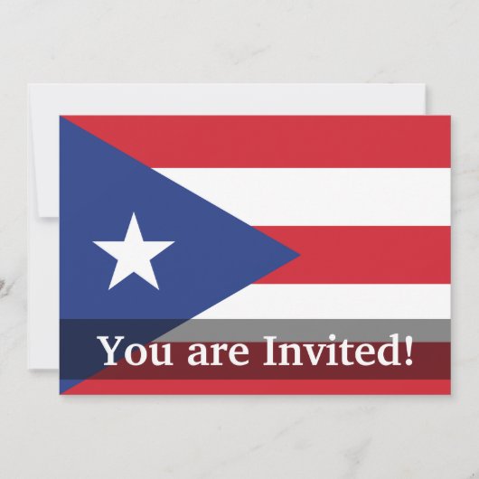 Invitation Drapeau simple de Porto Rico (Devant)