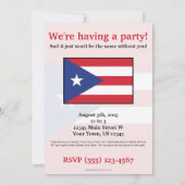 Invitation Drapeau simple de Porto Rico (Dos)