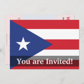 Invitation Drapeau simple de Porto Rico (Devant / Derrière)