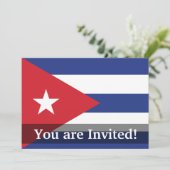 Invitation Drapeau simple du Cuba (Debout devant)