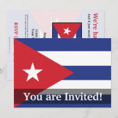 Invitation Drapeau simple du Cuba (Devant / Derrière)