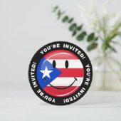 Invitation Drapeau souriant de Porto Rico (Debout devant)