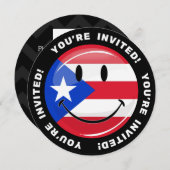 Invitation Drapeau souriant de Porto Rico (Devant / Derrière)