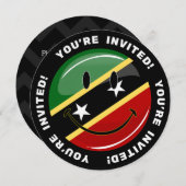 Invitation Drapeau souriant de Saint-Kitts-et-Nevis (Devant / Derrière)
