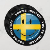 Invitation Drapeau suédois souriant (Devant / Derrière)